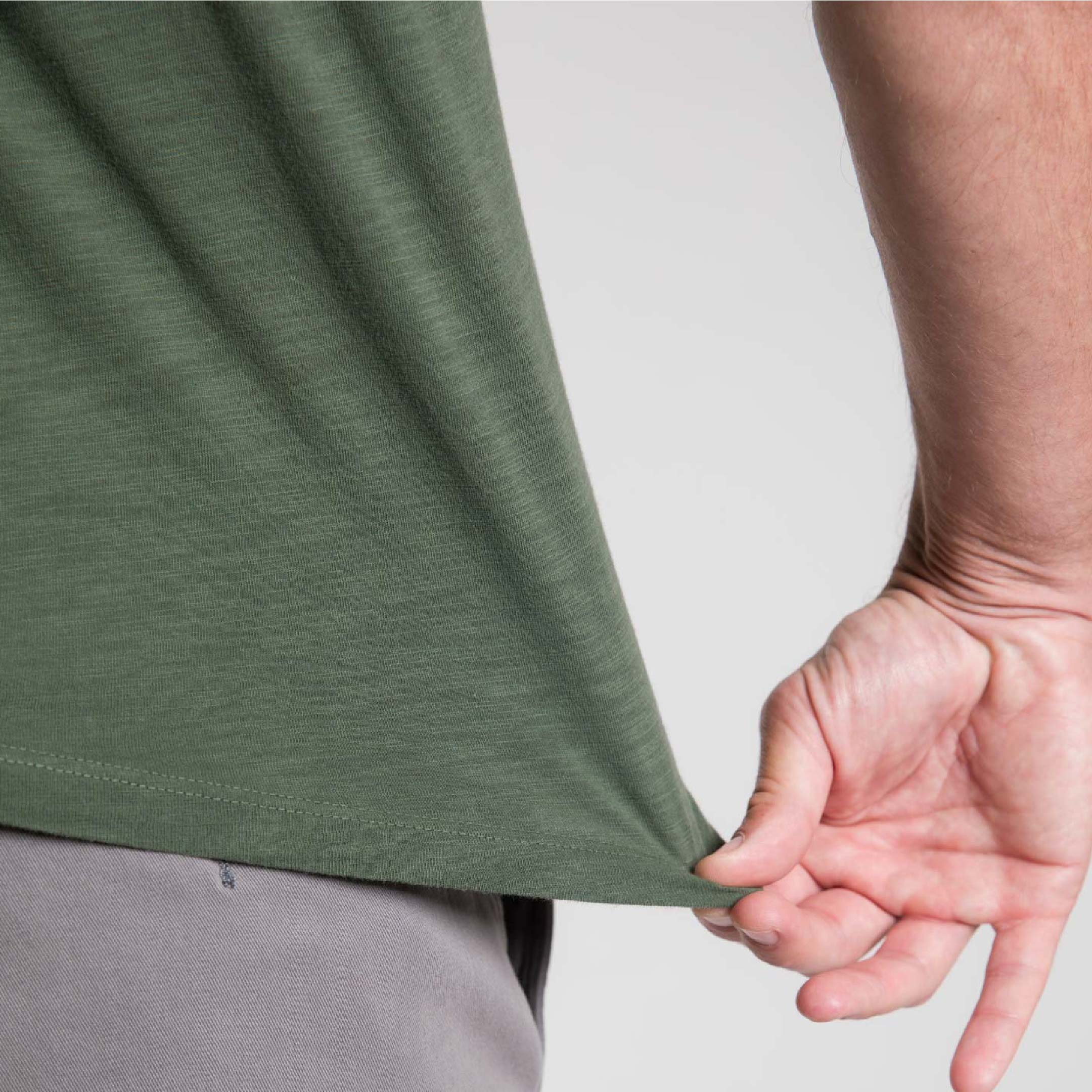 Ash & Erie Lightweight Washed Dark Green Crew Neck T-Shirt for Short Men   Short Sleeve Premium Tee